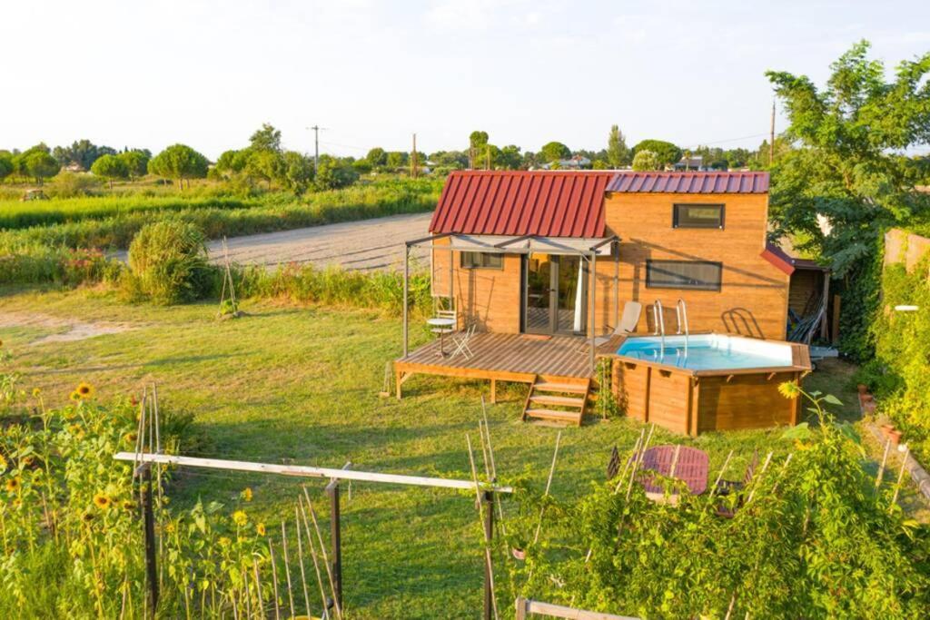 Myinsolite - Tiny-House, Jacuzzi, Brasero, Piscine إج مورت المظهر الخارجي الصورة