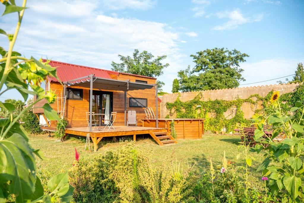 Myinsolite - Tiny-House, Jacuzzi, Brasero, Piscine إج مورت المظهر الخارجي الصورة